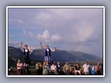 dancers with rainbow